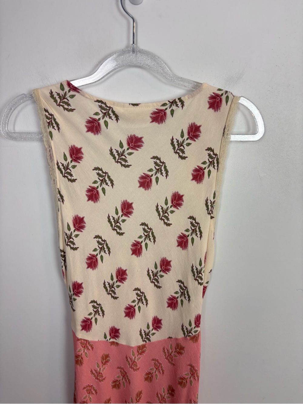 VRG GRL Novella Bias Cut Boheme Floral Lace Trim Dress Size 10 - Picture 9 of 11